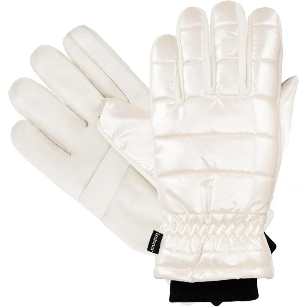 Women's Ivory Water Repellent Sleekheat Gloves Touchscreen Iridescent Flip